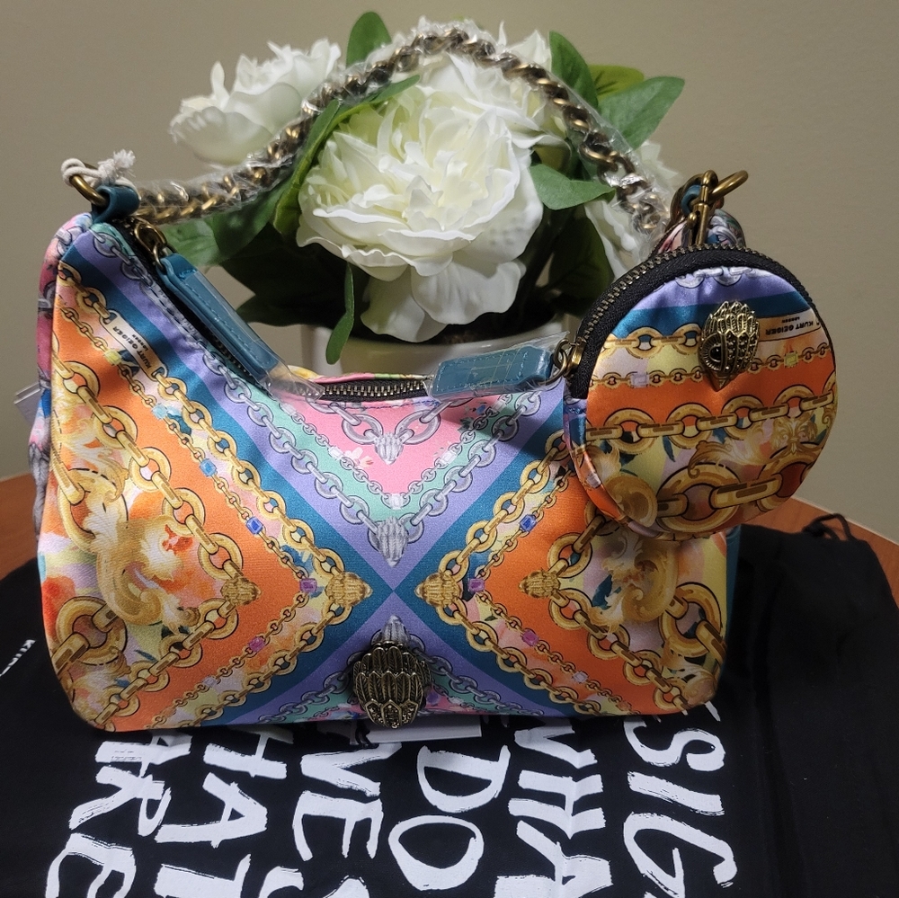 Kurt Geiger London Small Scarf Print Nylon Crossbody Shoulder Bag